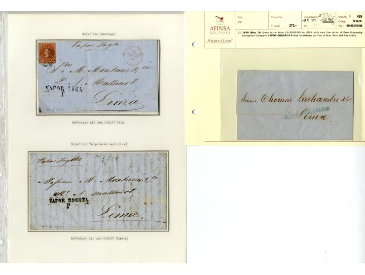 1803/54, interessante Sammlung von 28 Briefen bzw. Vorderseiten, dabei viele verschiedenen Stempel u.a. "CERTIFICACION A.LIMA