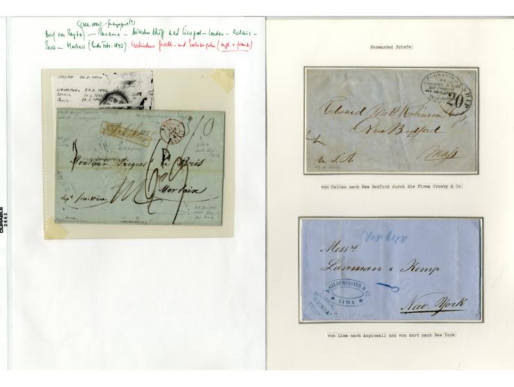 1803/54, interessante Sammlung von 28 Briefen bzw. Vorderseiten, dabei viele verschiedenen Stempel u.a. "CERTIFICACION A.LIMA