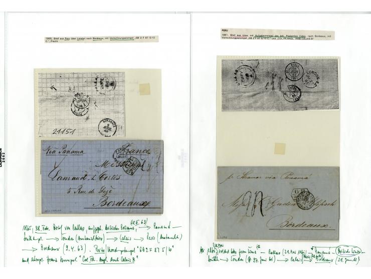1803/54, interessante Sammlung von 28 Briefen bzw. Vorderseiten, dabei viele verschiedenen Stempel u.a. "CERTIFICACION A.LIMA