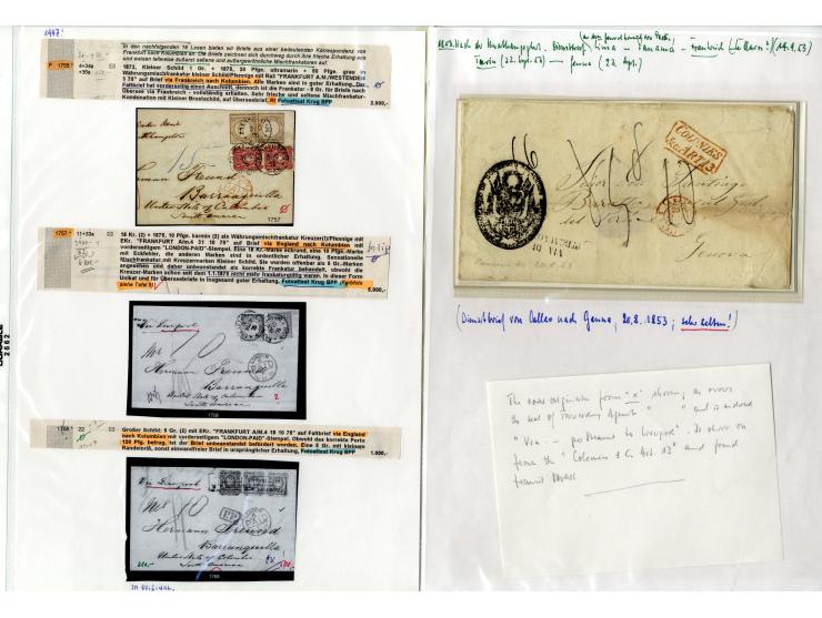 1803/54, interessante Sammlung von 28 Briefen bzw. Vorderseiten, dabei viele verschiedenen Stempel u.a. "CERTIFICACION A.LIMA