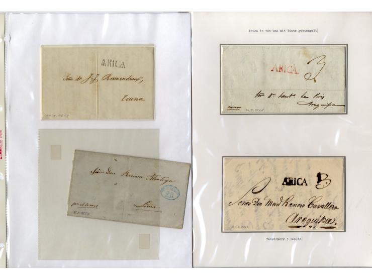 1803/54, interessante Sammlung von 28 Briefen bzw. Vorderseiten, dabei viele verschiedenen Stempel u.a. "CERTIFICACION A.LIMA