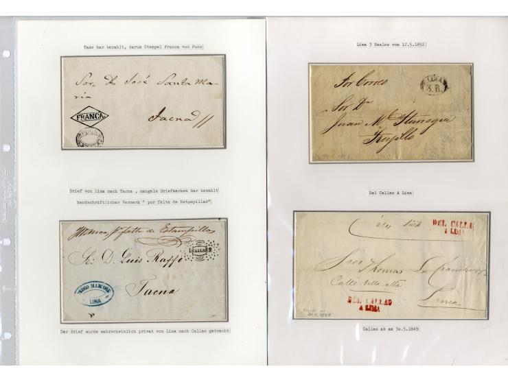 1803/54, interessante Sammlung von 28 Briefen bzw. Vorderseiten, dabei viele verschiedenen Stempel u.a. "CERTIFICACION A.LIMA