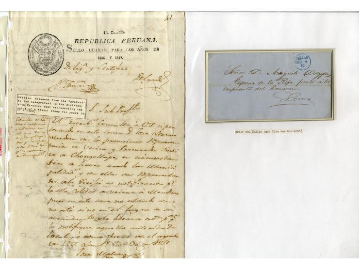 1803/54, interessante Sammlung von 28 Briefen bzw. Vorderseiten, dabei viele verschiedenen Stempel u.a. "CERTIFICACION A.LIMA
