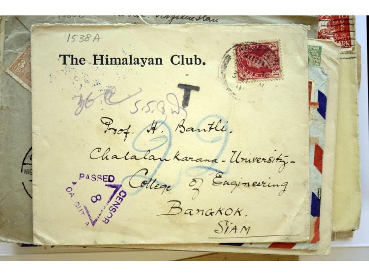 1886/1958 (ca.), über 50 Briefe, Karten und Ganzsachen, dabei viel interessantes Material, Ganzsachen mit Zufrankatur, eingeh