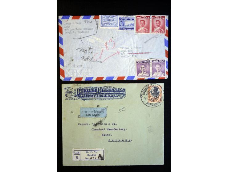 1886/1958 (ca.), über 50 Briefe, Karten und Ganzsachen, dabei viel interessantes Material, Ganzsachen mit Zufrankatur, eingeh