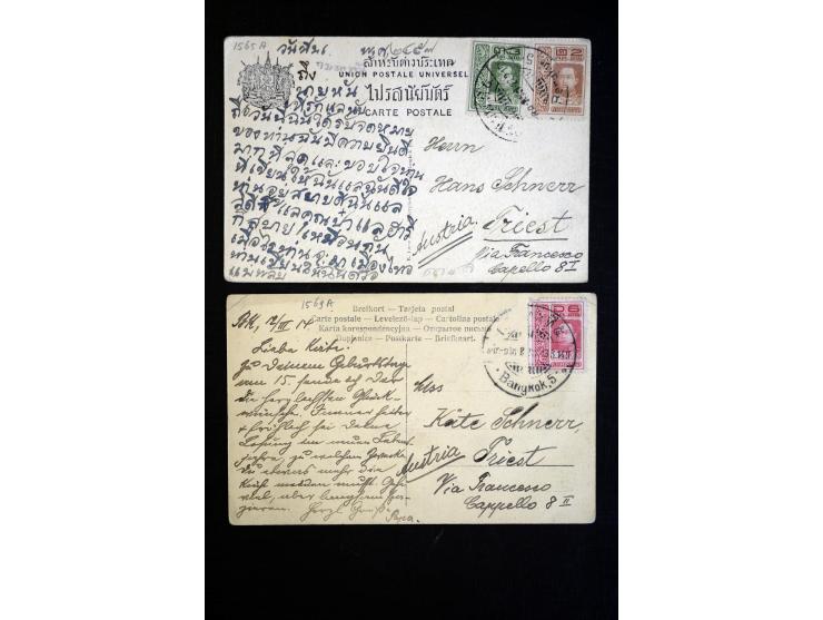 1886/1958 (ca.), über 50 Briefe, Karten und Ganzsachen, dabei viel interessantes Material, Ganzsachen mit Zufrankatur, eingeh
