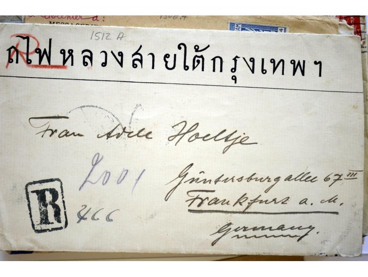 1886/1958 (ca.), über 50 Briefe, Karten und Ganzsachen, dabei viel interessantes Material, Ganzsachen mit Zufrankatur, eingeh