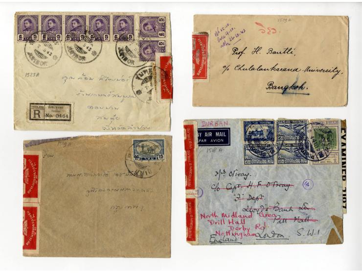 1912/26, kleines Lot mit vier offiziell versiegelten Briefen, jeweils zwei der Type 1 und Type 2. Alle "Returned to Sender".
