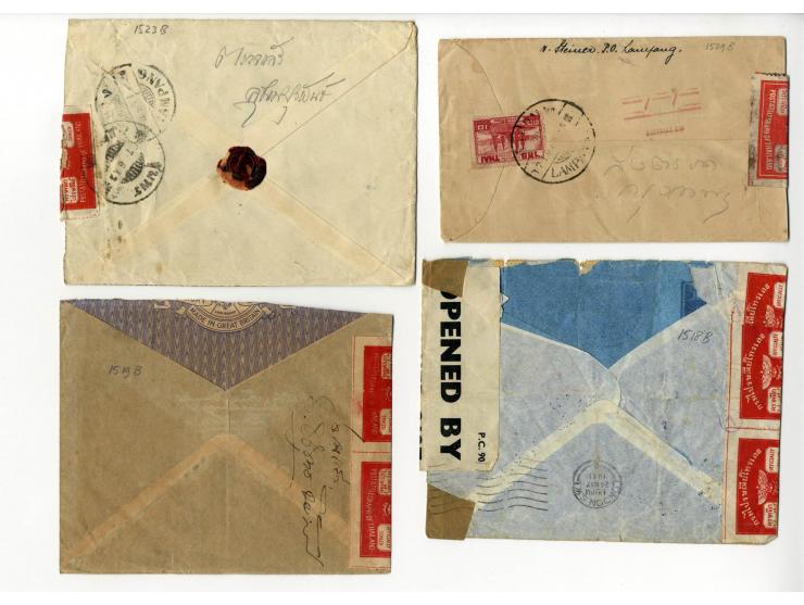 1912/26, kleines Lot mit vier offiziell versiegelten Briefen, jeweils zwei der Type 1 und Type 2. Alle "Returned to Sender".