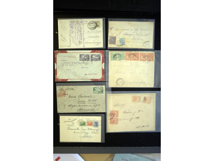 1872/1945, Partie mit fast 40 Briefen, Karten und Ganzsachen, dabei interessante Stempel, Auslandspost, R-Briefe (u.a. Paar M