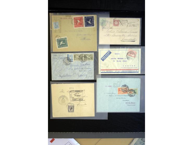 1872/1945, Partie mit fast 40 Briefen, Karten und Ganzsachen, dabei interessante Stempel, Auslandspost, R-Briefe (u.a. Paar M