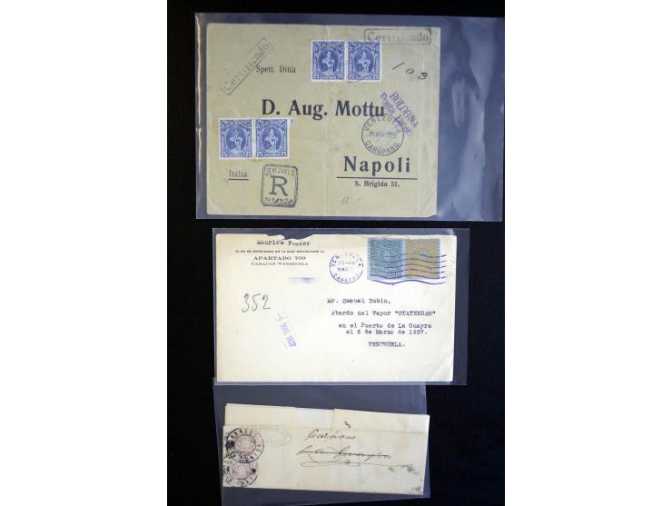 1865/1945, Partie mit fast 40 Briefen, Karten und Ganzsachen, dabe frühe frankierte Post ab Mi.-Nr. 9, Auslandspost, R- und L