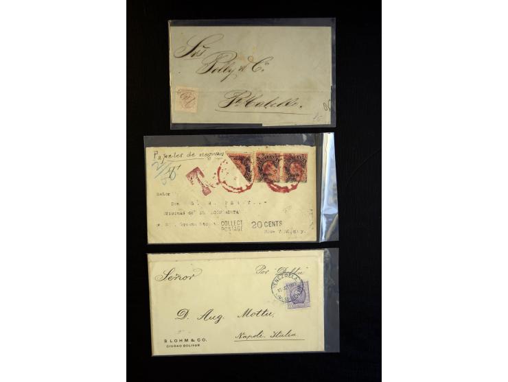 1865/1945, Partie mit fast 40 Briefen, Karten und Ganzsachen, dabe frühe frankierte Post ab Mi.-Nr. 9, Auslandspost, R- und L