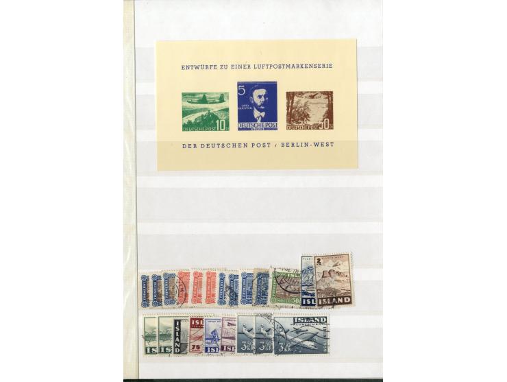 1860/1955 (ca.), kleine Partie im Steckbuch, dabei u.a. Island mit guten postfrischen Werten