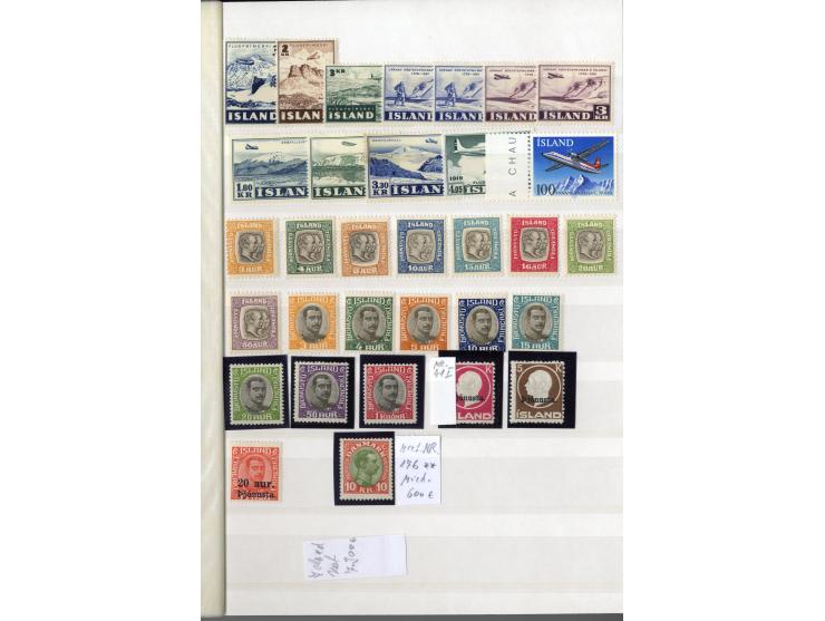 1860/1955 (ca.), kleine Partie im Steckbuch, dabei u.a. Island mit guten postfrischen Werten