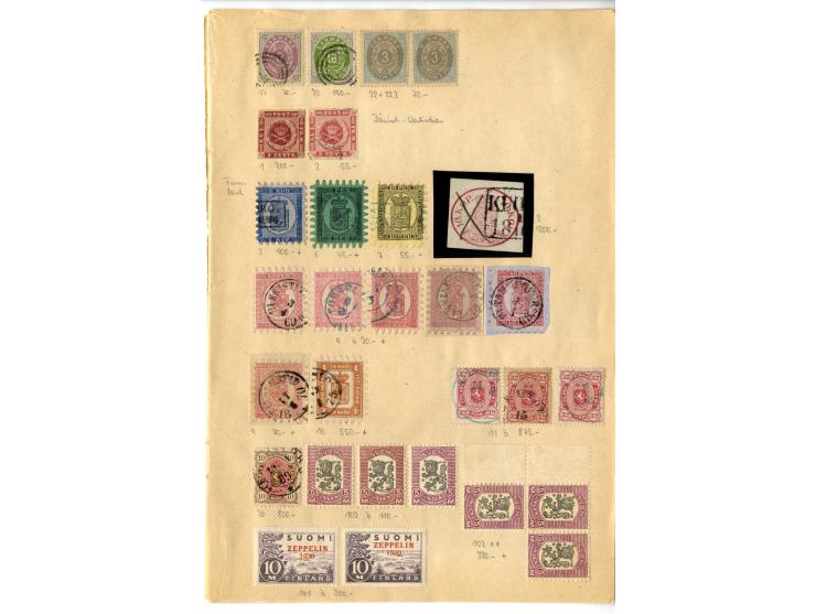 1851/1936 (ca.), interessante kleine Partie aus altem Bestand, dabei Dänemark Nr. 2 (6), Frankreich 135 ungebraucht und geste