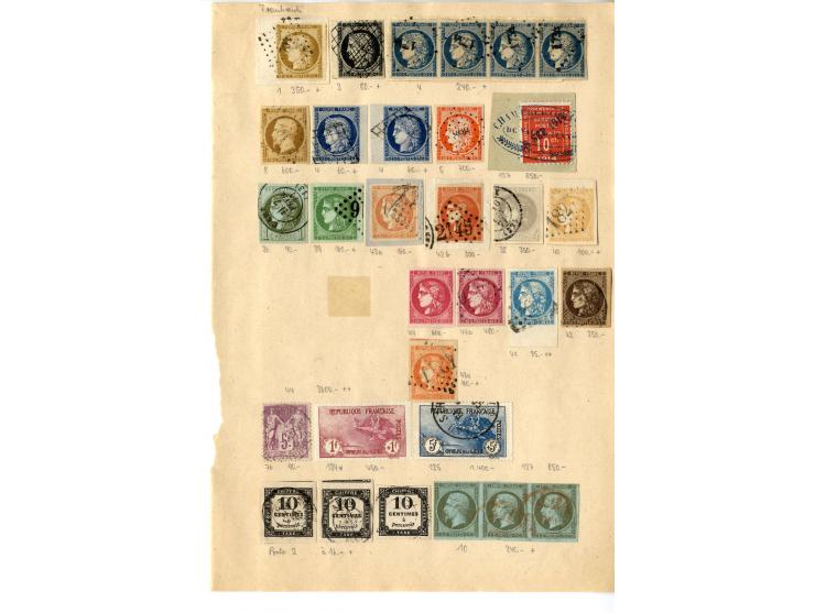 1851/1936 (ca.), interessante kleine Partie aus altem Bestand, dabei Dänemark Nr. 2 (6), Frankreich 135 ungebraucht und geste