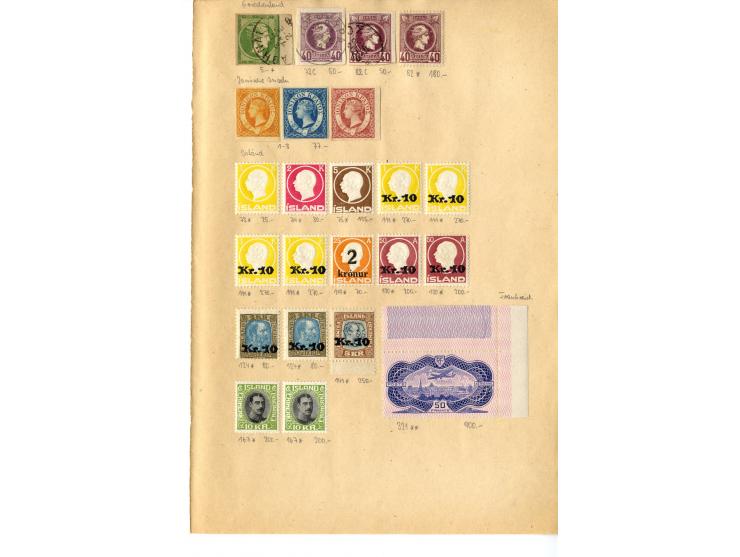 1851/1936 (ca.), interessante kleine Partie aus altem Bestand, dabei Dänemark Nr. 2 (6), Frankreich 135 ungebraucht und geste