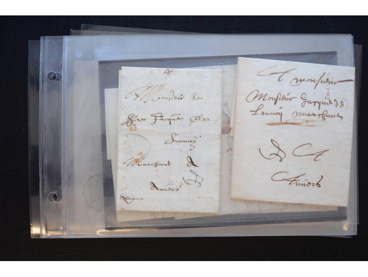 1581/1869 (ca.), rund 50 Vorphila- und unfrankierte Briefe und (wenige) Dokumente, dabei u.a. diverse Transitstempel; einige 