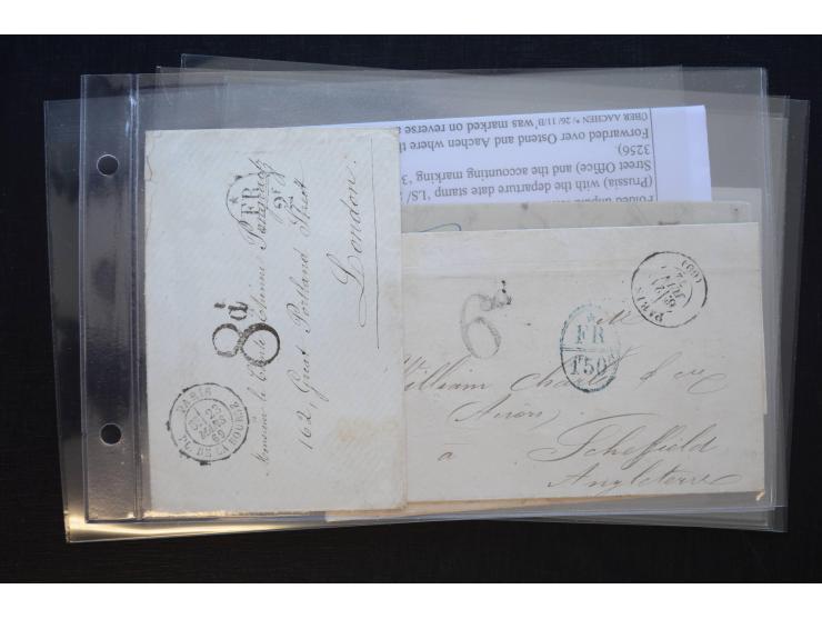 1581/1869 (ca.), rund 50 Vorphila- und unfrankierte Briefe und (wenige) Dokumente, dabei u.a. diverse Transitstempel; einige 