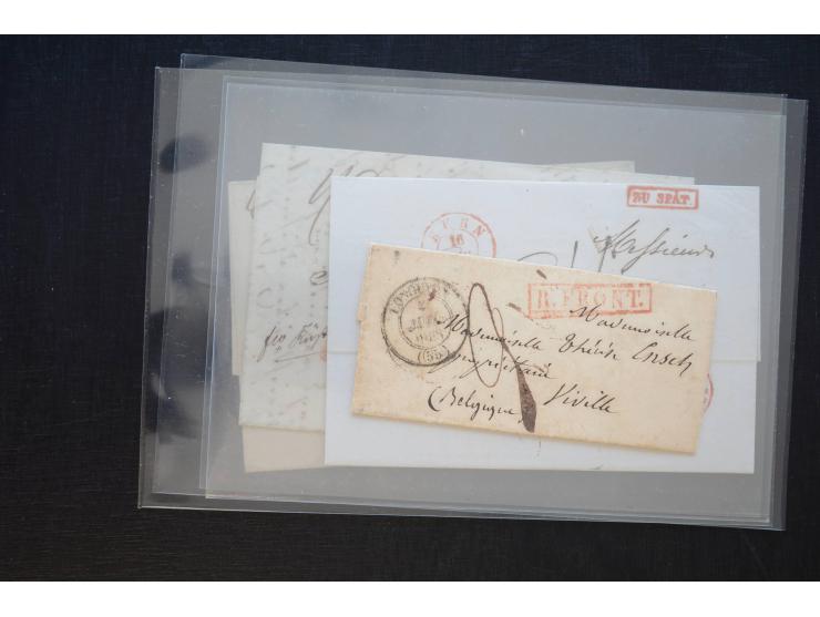 1581/1869 (ca.), rund 50 Vorphila- und unfrankierte Briefe und (wenige) Dokumente, dabei u.a. diverse Transitstempel; einige 
