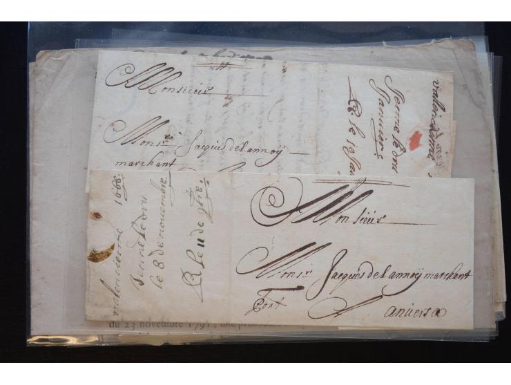 1581/1869 (ca.), rund 50 Vorphila- und unfrankierte Briefe und (wenige) Dokumente, dabei u.a. diverse Transitstempel; einige 