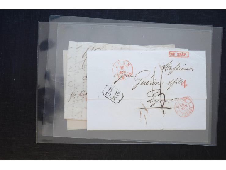 1581/1869 (ca.), rund 50 Vorphila- und unfrankierte Briefe und (wenige) Dokumente, dabei u.a. diverse Transitstempel; einige 