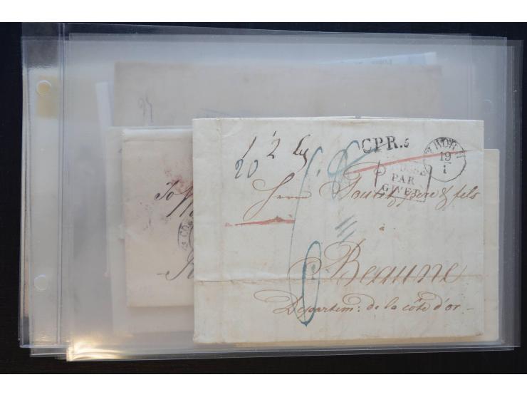 1581/1869 (ca.), rund 50 Vorphila- und unfrankierte Briefe und (wenige) Dokumente, dabei u.a. diverse Transitstempel; einige 