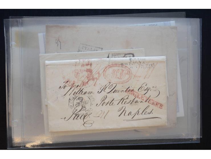 1581/1869 (ca.), rund 50 Vorphila- und unfrankierte Briefe und (wenige) Dokumente, dabei u.a. diverse Transitstempel; einige 