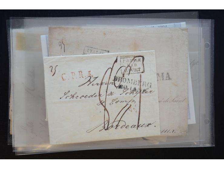 1581/1869 (ca.), rund 50 Vorphila- und unfrankierte Briefe und (wenige) Dokumente, dabei u.a. diverse Transitstempel; einige 