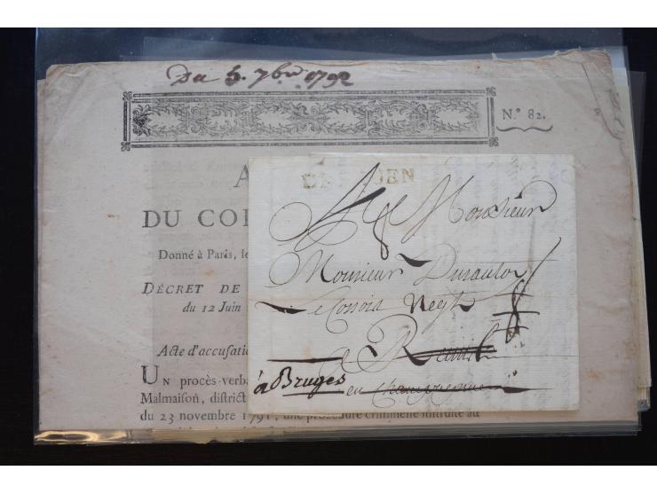 1581/1869 (ca.), rund 50 Vorphila- und unfrankierte Briefe und (wenige) Dokumente, dabei u.a. diverse Transitstempel; einige 