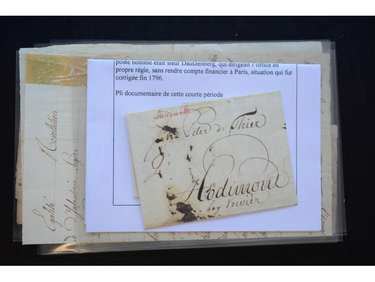 1581/1869 (ca.), rund 50 Vorphila- und unfrankierte Briefe und (wenige) Dokumente, dabei u.a. diverse Transitstempel; einige 