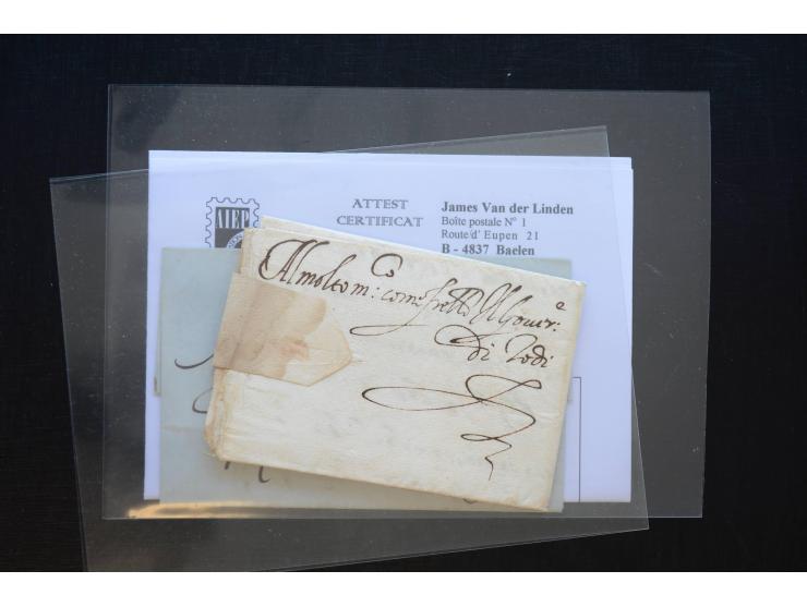 1581/1869 (ca.), rund 50 Vorphila- und unfrankierte Briefe und (wenige) Dokumente, dabei u.a. diverse Transitstempel; einige 