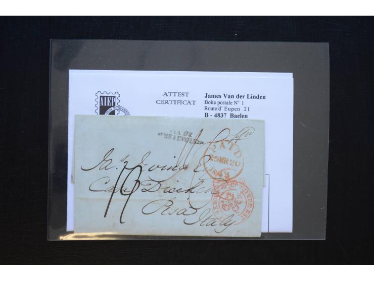 1581/1869 (ca.), rund 50 Vorphila- und unfrankierte Briefe und (wenige) Dokumente, dabei u.a. diverse Transitstempel; einige 