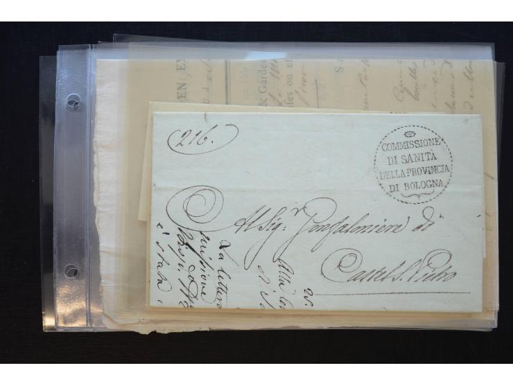 1581/1869 (ca.), rund 50 Vorphila- und unfrankierte Briefe und (wenige) Dokumente, dabei u.a. diverse Transitstempel; einige 