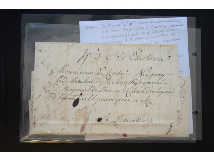 1732/71 (ca.), 13 Briefe und Briefhüllen sowie 1 Briefinhalt aus Österreich bzw. Deutschland, alle gerichtet an Wilhelm Reinh