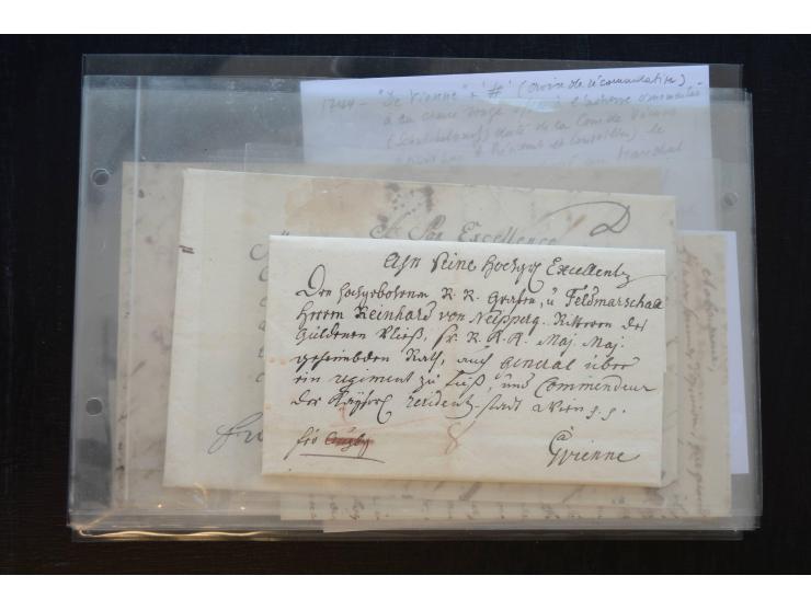 1732/71 (ca.), 13 Briefe und Briefhüllen sowie 1 Briefinhalt aus Österreich bzw. Deutschland, alle gerichtet an Wilhelm Reinh