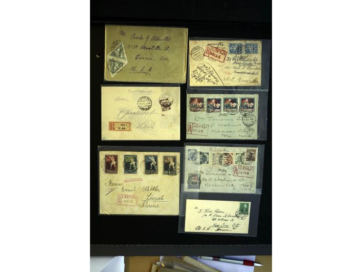 1918/39, interessante Partie von 34 Briefen und Karten, dabei Flugpost, Zensuren, Sonderstempel, Einschreiben, Ganzsachen und