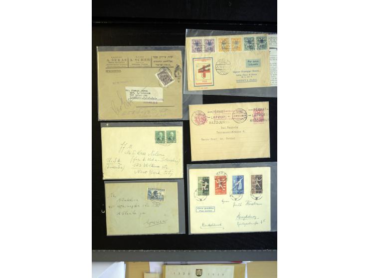 1918/39, interessante Partie von 34 Briefen und Karten, dabei Flugpost, Zensuren, Sonderstempel, Einschreiben, Ganzsachen und