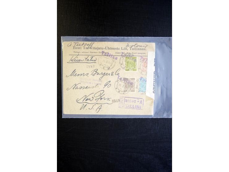 1918/39, interessante Partie von 34 Briefen und Karten, dabei Flugpost, Zensuren, Sonderstempel, Einschreiben, Ganzsachen und