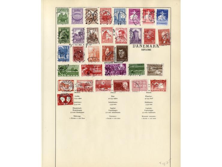 1851/1934, sehr schöne, vorwiegend gestempelte Sammlung mit unzähligen guten Werten, dabei Dänemark Mi.-Nr. 2 gestempelt sowi
