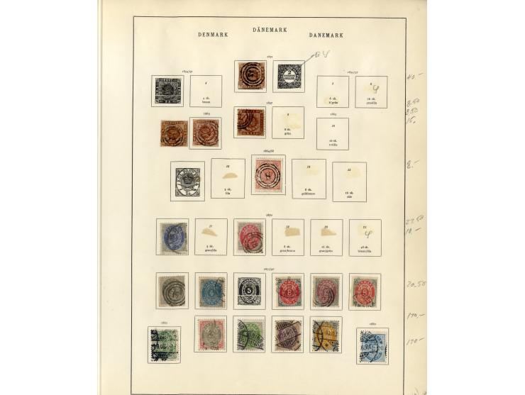 1851/1934, sehr schöne, vorwiegend gestempelte Sammlung mit unzähligen guten Werten, dabei Dänemark Mi.-Nr. 2 gestempelt sowi