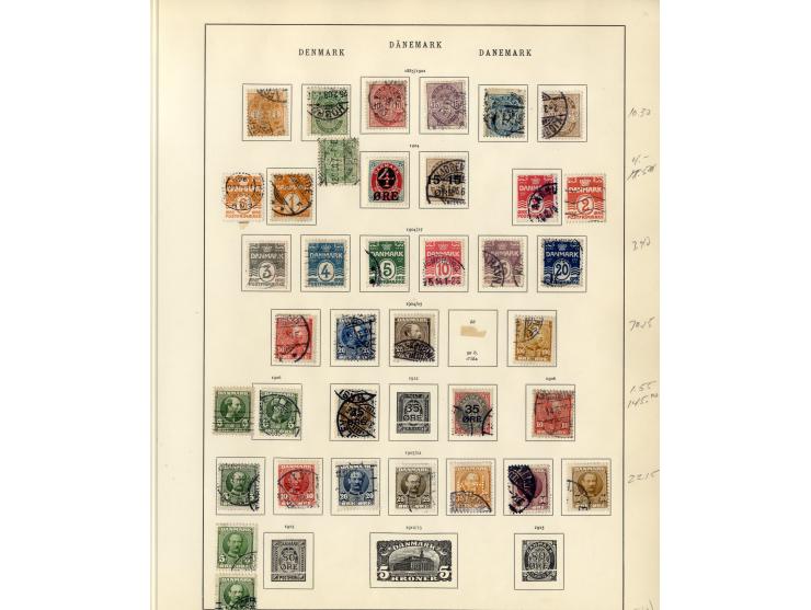 1851/1934, sehr schöne, vorwiegend gestempelte Sammlung mit unzähligen guten Werten, dabei Dänemark Mi.-Nr. 2 gestempelt sowi