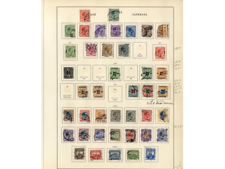 1851/1934, sehr schöne, vorwiegend gestempelte Sammlung mit unzähligen guten Werten, dabei Dänemark Mi.-Nr. 2 gestempelt sowi