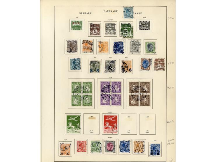 1851/1934, sehr schöne, vorwiegend gestempelte Sammlung mit unzähligen guten Werten, dabei Dänemark Mi.-Nr. 2 gestempelt sowi