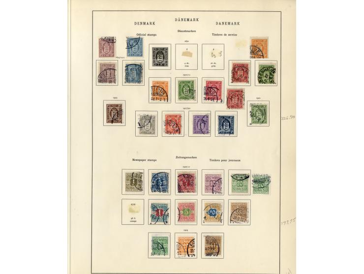 1851/1934, sehr schöne, vorwiegend gestempelte Sammlung mit unzähligen guten Werten, dabei Dänemark Mi.-Nr. 2 gestempelt sowi