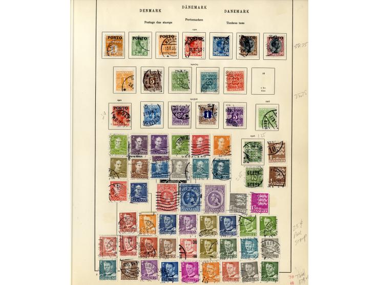 1851/1934, sehr schöne, vorwiegend gestempelte Sammlung mit unzähligen guten Werten, dabei Dänemark Mi.-Nr. 2 gestempelt sowi