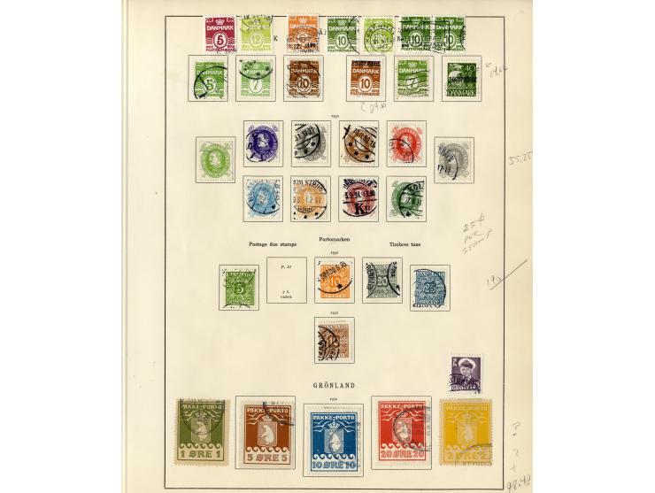 1851/1934, sehr schöne, vorwiegend gestempelte Sammlung mit unzähligen guten Werten, dabei Dänemark Mi.-Nr. 2 gestempelt sowi