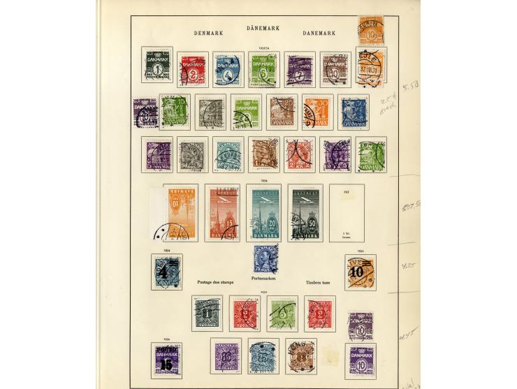 1851/1934, sehr schöne, vorwiegend gestempelte Sammlung mit unzähligen guten Werten, dabei Dänemark Mi.-Nr. 2 gestempelt sowi