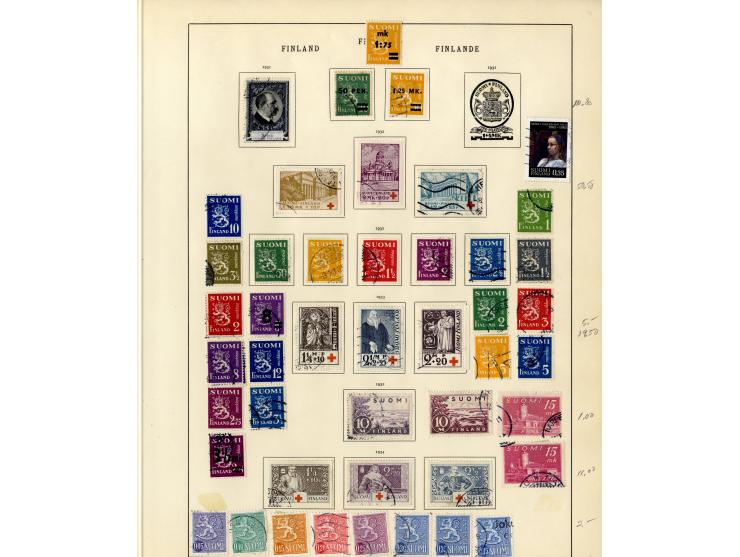 1851/1934, sehr schöne, vorwiegend gestempelte Sammlung mit unzähligen guten Werten, dabei Dänemark Mi.-Nr. 2 gestempelt sowi